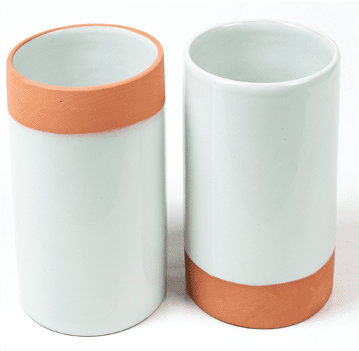 Duo pots cylindrique terracota vert phenix-Ø12 H15