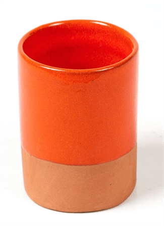 Verre cylindrique orange terracota - H8 Ø8,5
