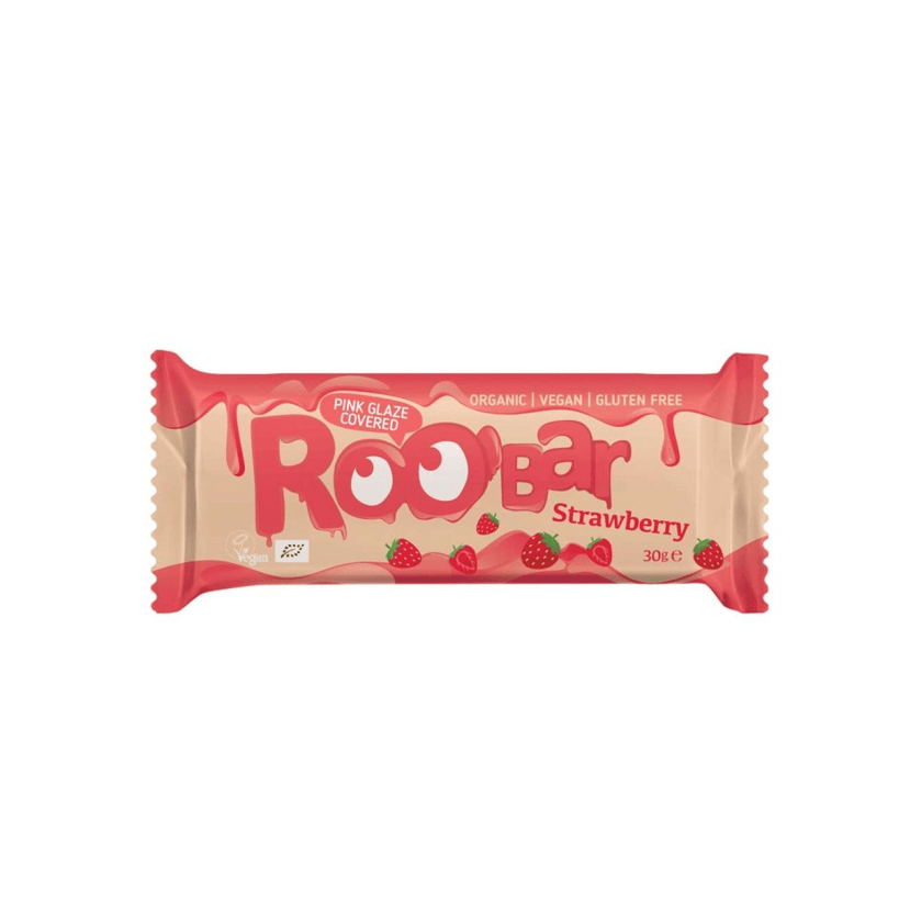 ROOBAR Barre enrobée de chocolat blanc & strawberry - 30g
