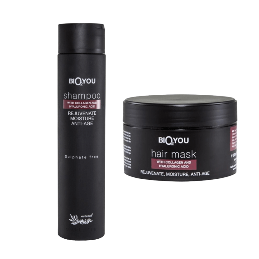 Pack Cheveux Anti âge Shampoing + Masque au collagène et Acide Hyaluronique - 300+200 ml 