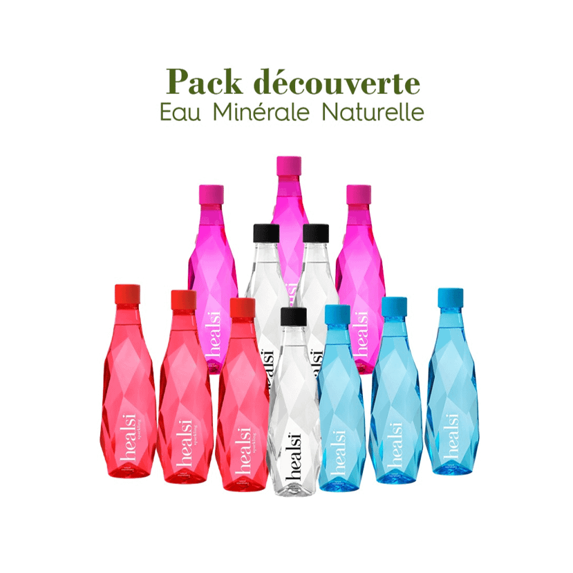 PACK 12 BOUTEILLES  :  CRYSTAL + FUSHIA + TURQUOISE + RED Sparkling - 12*500 ml