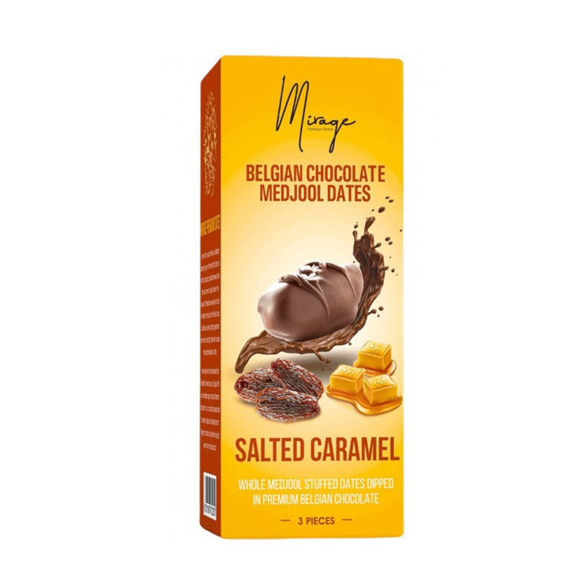 Dattes Majhool au chocolat belge caramel salé - 3 Pièces 