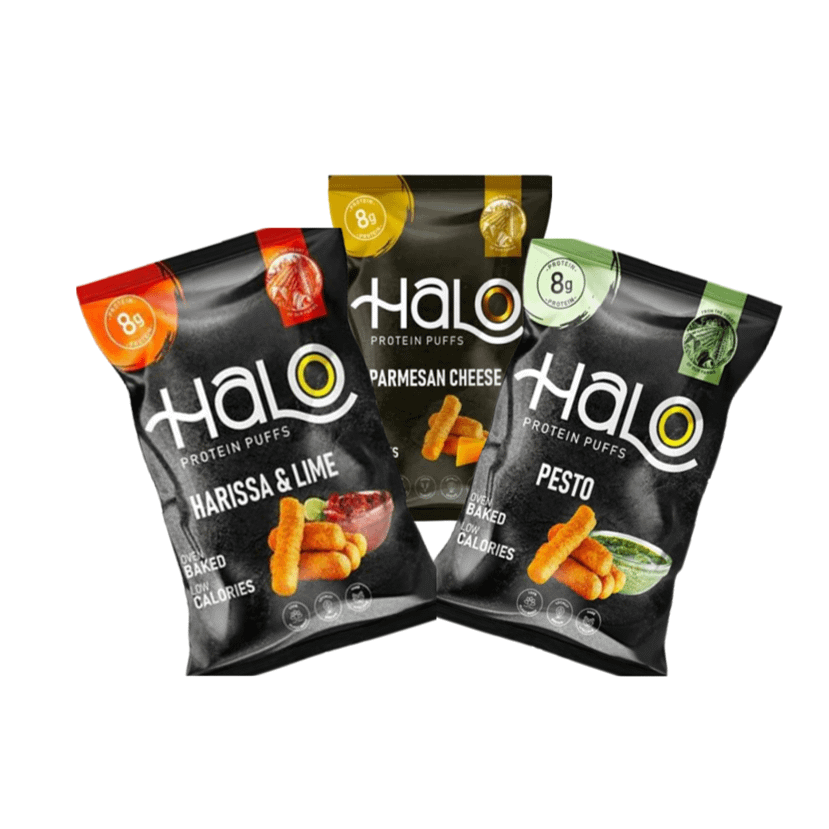Pack Halo Protein puffs - Pesto & Harissa & parmesan cheese 