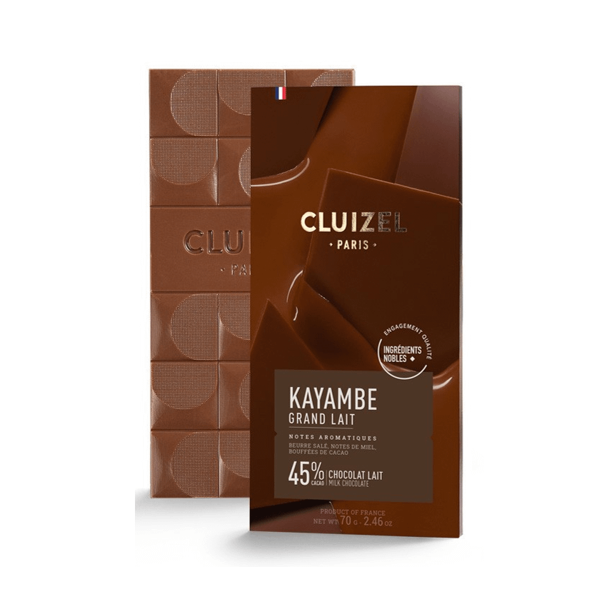 Tablette de chocolat au lait Cluizel - Kayambe Grand Lait 45% - 70 g