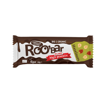 Barre noisettes & protéine enrobée de chocolat 40g Roobar